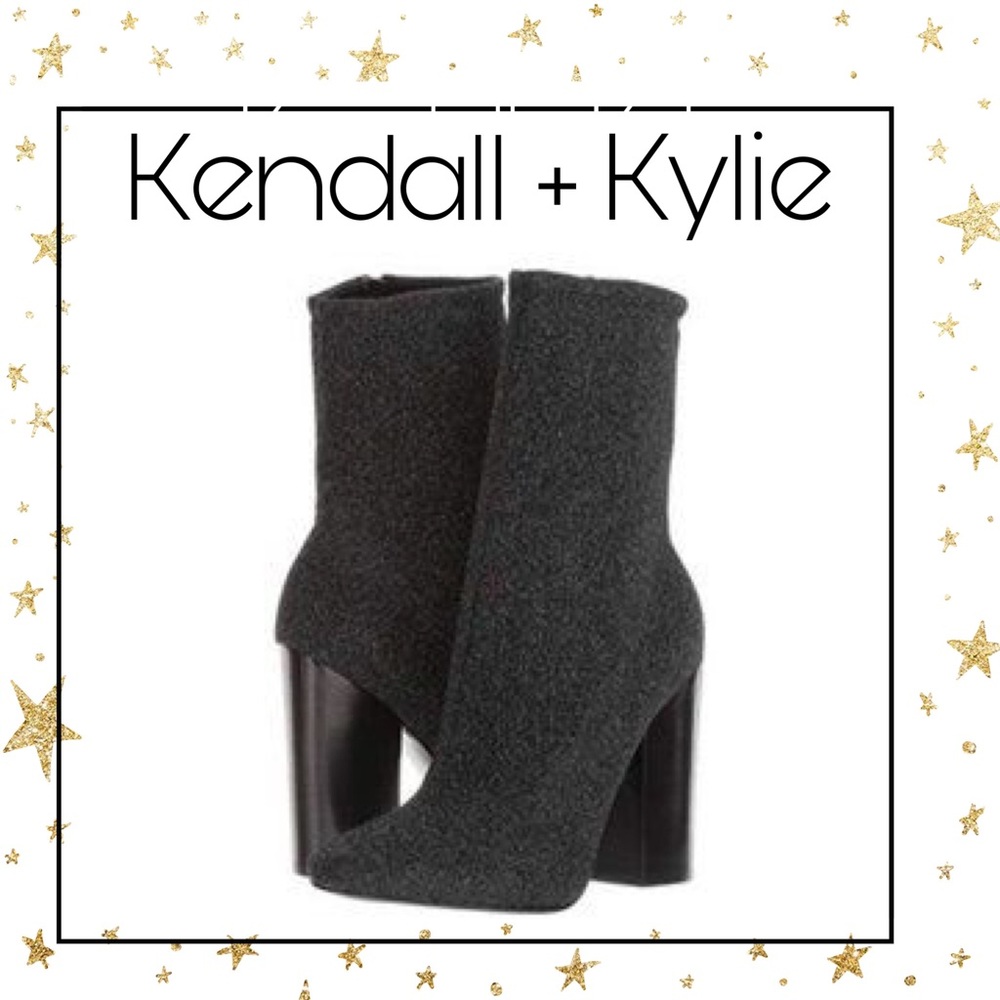 Kendall + Kylie Hailey4 Black Glitter Booties 11